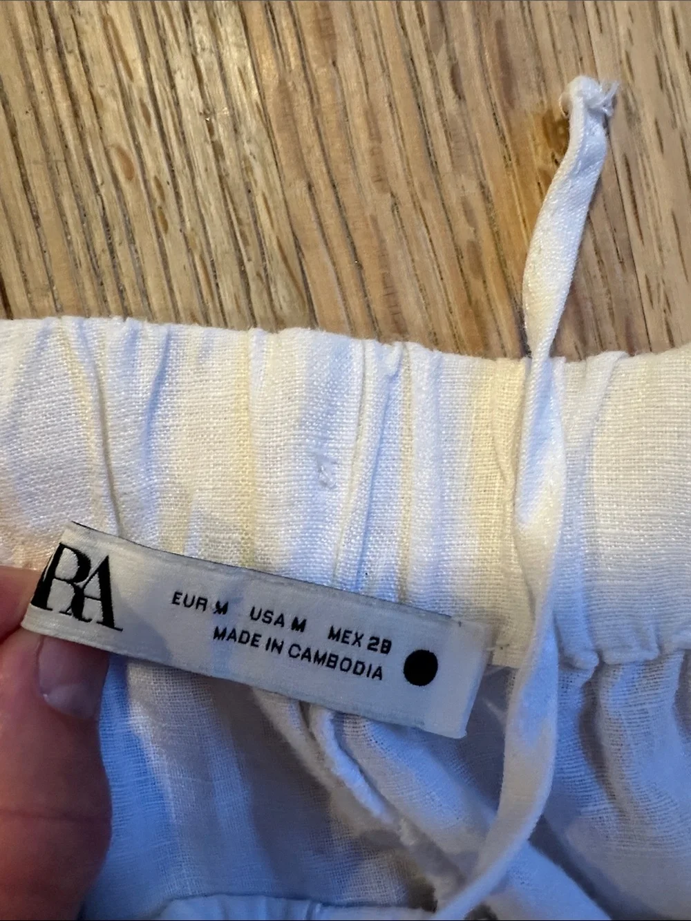 Zara wide leg white linen pants